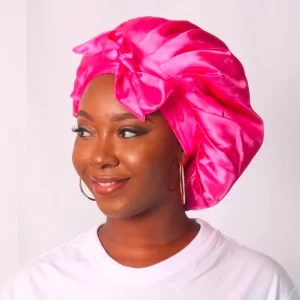 Tresses keeper Adjustable Silk Bonnet Double Lined reversible medium/Large for Women Curly, Straight, Wigs, Braids.